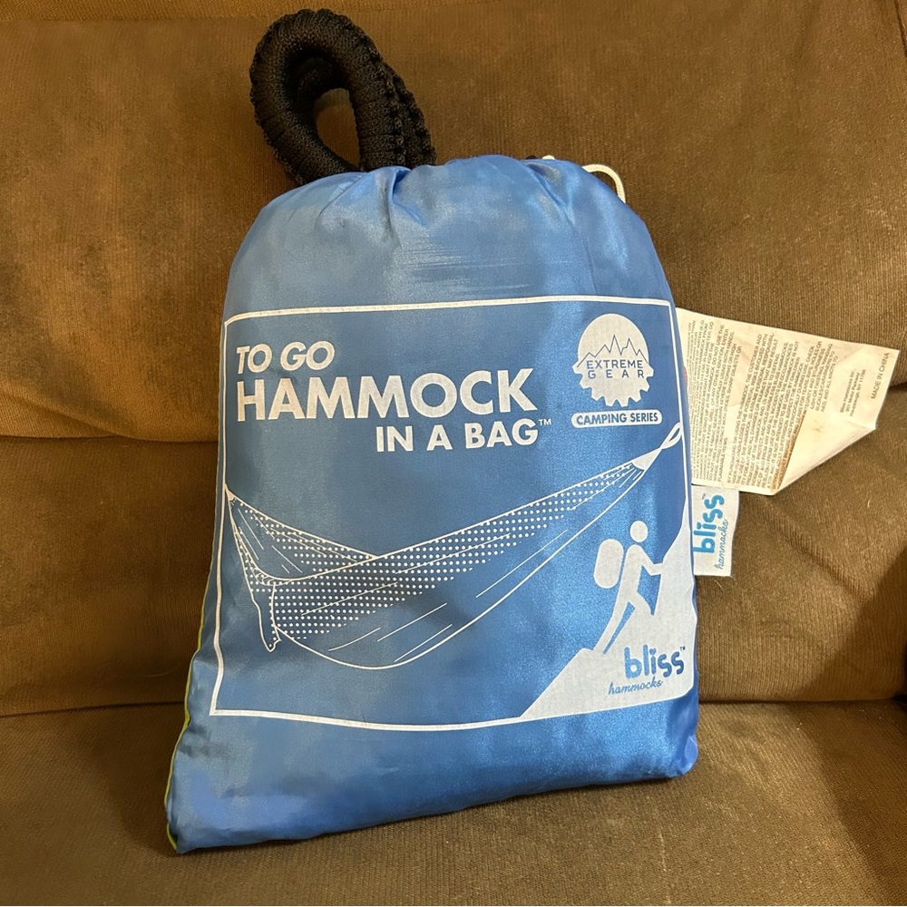 Bliss Blue/Green To Go Hammock in a Bag from the Extreme Gear Camping Series